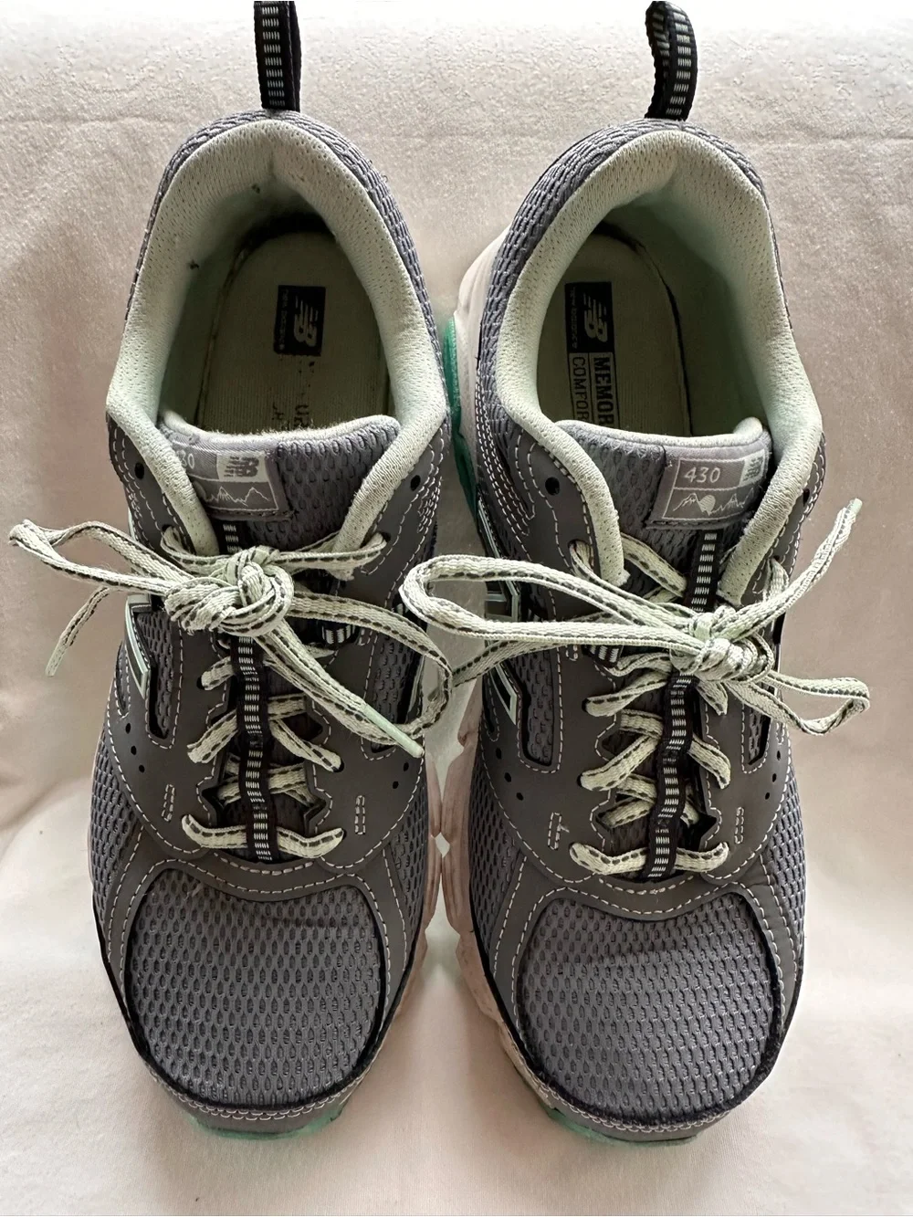 New Balance 430 Women's Gray and Mint Athletic Sneakers